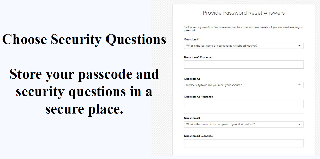 Screenshot of my USCIS website for security question selection. 