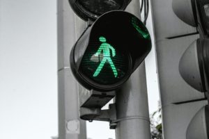 Green walk light.