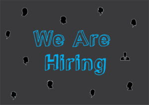 We are hiring written on grey background.