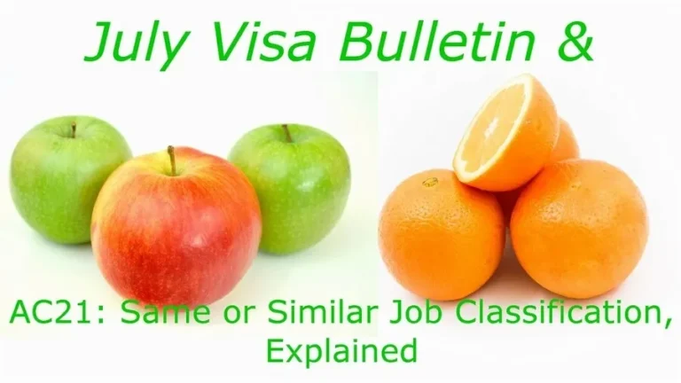 july visa bulletin ac21 same or similar job classification explained