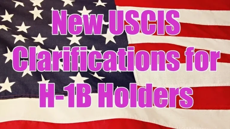 new uscis clarifications for h 1b holders