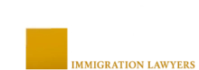 Image of Shihab Burke LLC Immigration lawyers logo . The logo contains the names "Shihab" and "Burke" stacked atop each other with two Gold and white Square prepended to them. The words "Immigraiton lawyers" are beneath the names in Gold and Smaller font.